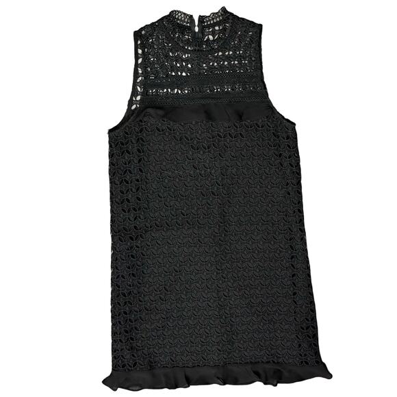 Impeccable Pig Black Crochet High Neck Mini Shift Sheath Sleeveless Dress size S - Picture 10 of 11